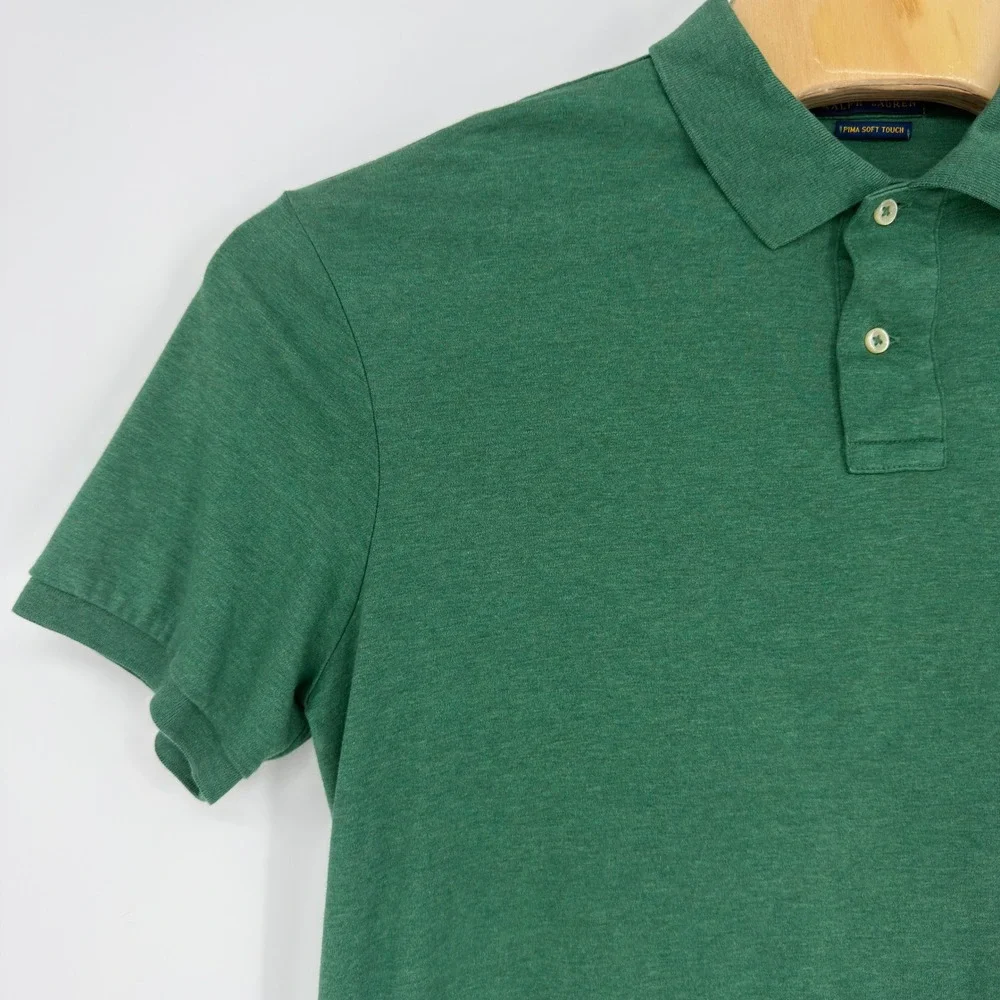 Polo Ralph Lauren Pima Soft Touch Green Heather Polo Shirt Mens XL Short Sleeve